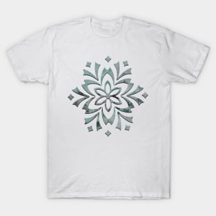 Geometric Metallic 3D Steampunk Flower Mandala T-Shirt